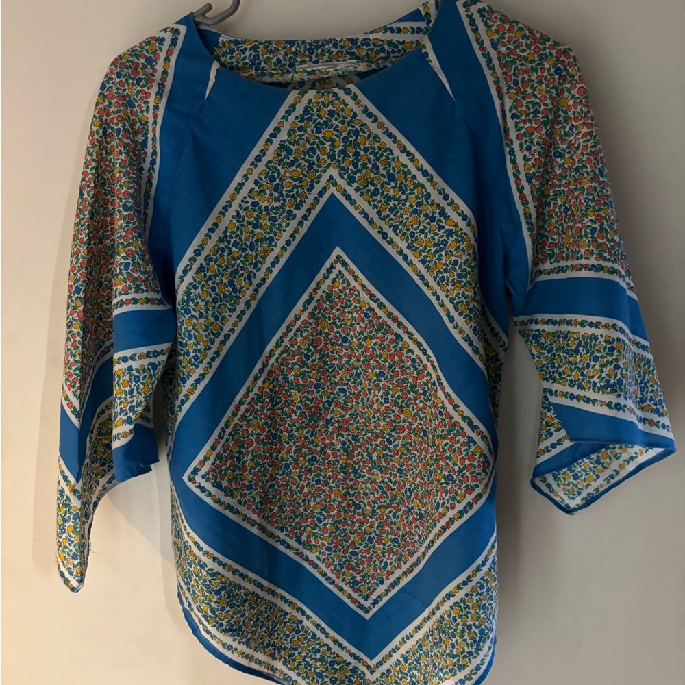 Vintage Floral Women's Top Small
